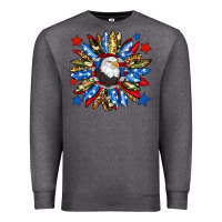 Charcoal Heather American flag sunflower Premium Sweatshirt - Neo Western
