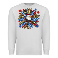 Dove Grey American flag sunflower Premium Sweatshirt - Neo Western