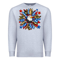 Heather Grey American flag sunflower Premium Sweatshirt - Neo Western
