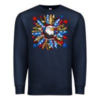 Navy American flag sunflower Premium Sweatshirt - Neo Western