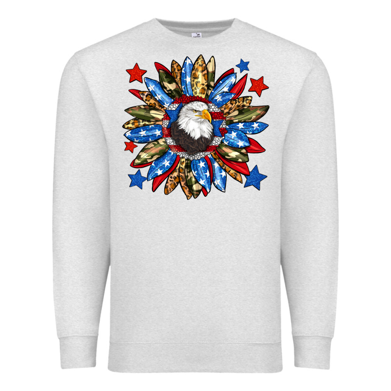 American Flag Sunflower Premium Sweatshirt by Neo Western | Teevron