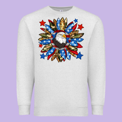 American Flag Sunflower Premium Sweatshirt Designed By Neo Western