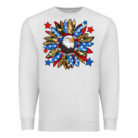 Oatmeal Heather American flag sunflower Premium Sweatshirt - Neo Western