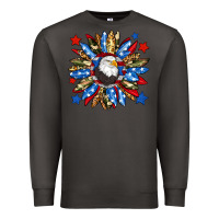 Smoke American flag sunflower Premium Sweatshirt - Neo Western