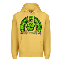 Antique Gold Happy St. Patrick's Day Shamrock Rainbow Premium Hoodie - Artiststas