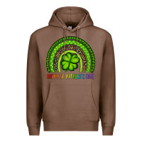 Chestnut Happy St. Patrick's Day Shamrock Rainbow Premium Hoodie - Artiststas