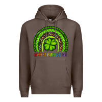 Coffee Happy St. Patrick's Day Shamrock Rainbow Premium Hoodie - Artiststas