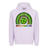 Lilac Happy St. Patrick's Day Shamrock Rainbow Premium Hoodie - Artiststas