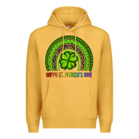 Mustard Happy St. Patrick's Day Shamrock Rainbow Premium Hoodie - Artiststas