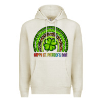 Oatmeal Heather Happy St. Patrick's Day Shamrock Rainbow Premium Hoodie - Artiststas
