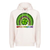 Pale Pink Happy St. Patrick's Day Shamrock Rainbow Premium Hoodie - Artiststas