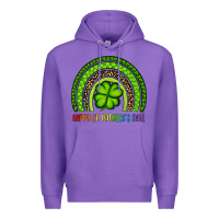 Purple Happy St. Patrick's Day Shamrock Rainbow Premium Hoodie - Artiststas