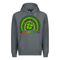 Rock Happy St. Patrick's Day Shamrock Rainbow Premium Hoodie - Artiststas