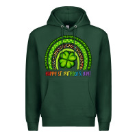 Sports Green Happy St. Patrick's Day Shamrock Rainbow Premium Hoodie - Artiststas