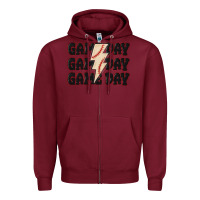 Burgundy game day game day baseball Zipper Hoodie - MaliasSmallBusiness