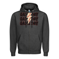 Charcoal Heather game day game day baseball Zipper Hoodie - MaliasSmallBusiness