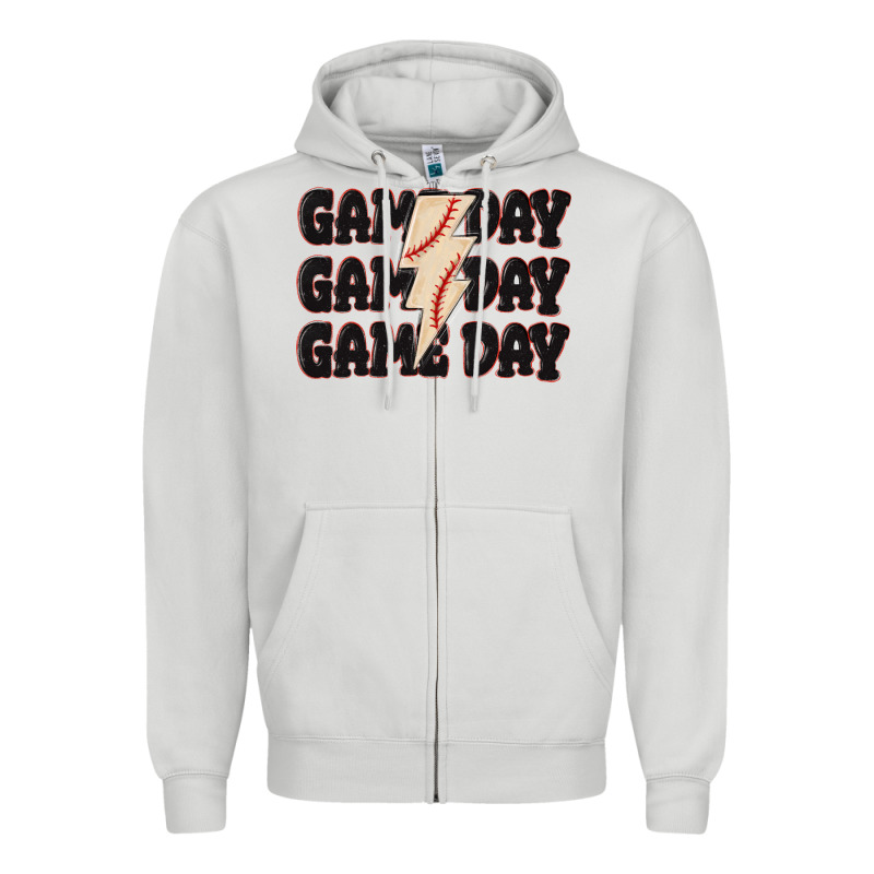 Game Day Game Day Baseball Zipper Hoodie by MaliasSmallBusiness | Teevron
