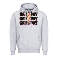 Heather Grey game day game day baseball Zipper Hoodie - MaliasSmallBusiness