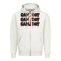 Oatmeal Heather game day game day baseball Zipper Hoodie - MaliasSmallBusiness