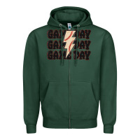 Sports Green game day game day baseball Zipper Hoodie - MaliasSmallBusiness