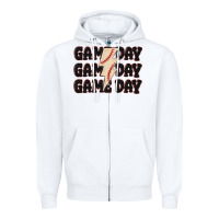 White game day game day baseball Zipper Hoodie - MaliasSmallBusiness