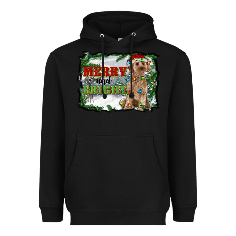 Merry And Bright Cockapoo Heavyweight Hoodie by RanaPortraitStore | Teevron