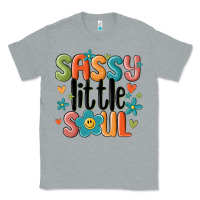 Heather Grey sassy little soul smiley Classic Tee - MaliasSmallBusiness