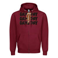 Burgundy game day game day game day basketball Zipper Hoodie - MaliasSmallBusiness