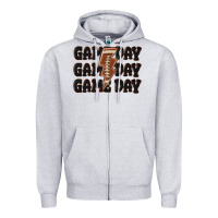 Heather Grey game day game day game day basketball Zipper Hoodie - MaliasSmallBusiness