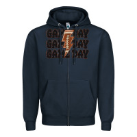 Navy game day game day game day basketball Zipper Hoodie - MaliasSmallBusiness