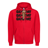 Red game day game day game day basketball Zipper Hoodie - MaliasSmallBusiness