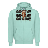 Seafoam game day game day game day basketball Zipper Hoodie - MaliasSmallBusiness