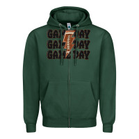 Sports Green game day game day game day basketball Zipper Hoodie - MaliasSmallBusiness