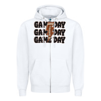 White game day game day game day basketball Zipper Hoodie - MaliasSmallBusiness