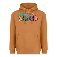 Twin Mama With Flowers Heavyweight Hoodie | Teevron