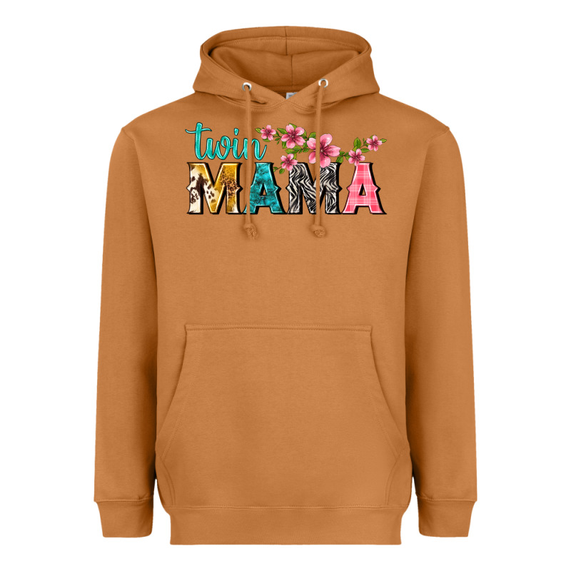 Twin Mama With Flowers Heavyweight Hoodie by texasbilliewilder | Teevron