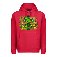 Cardinal Western Shamrock Cross Leopard Background Premium Hoodie - Artiststas