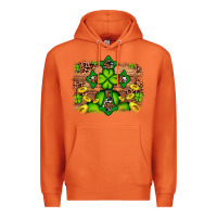 Carrot Western Shamrock Cross Leopard Background Premium Hoodie - Artiststas