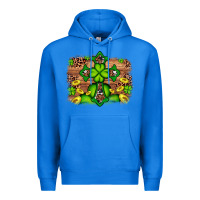 True Royal Western Shamrock Cross Leopard Background Premium Hoodie - Artiststas
