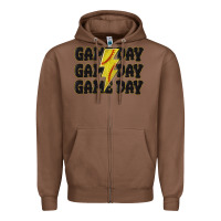 Chestnut game day game day game day softball Zipper Hoodie - MaliasSmallBusiness
