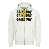 Oatmeal Heather game day game day game day softball Zipper Hoodie - MaliasSmallBusiness