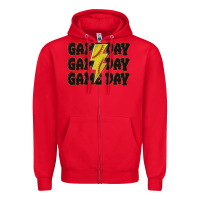 Red game day game day game day softball Zipper Hoodie - MaliasSmallBusiness