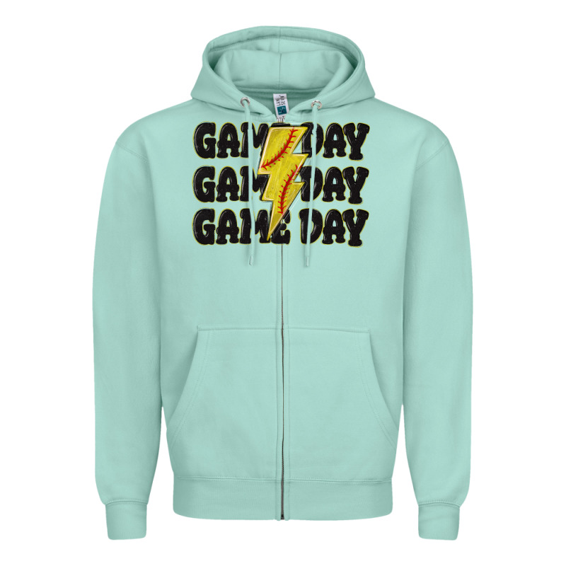 Game Day Game Day Game Day Softball Zipper Hoodie by MaliasSmallBusiness | Teevron