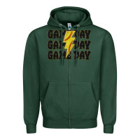 Sports Green game day game day game day softball Zipper Hoodie - MaliasSmallBusiness
