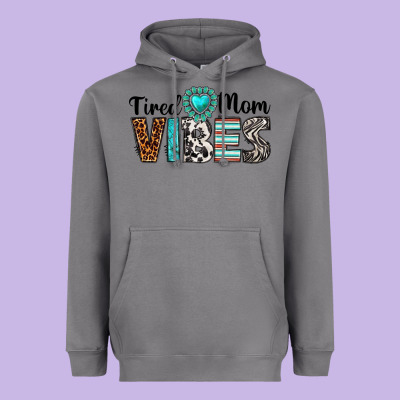 Tired Mom Vibes Heavyweight Hoodie Designed By Texasbilliewilder
