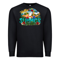 Black hello summer Premium Sweatshirt - SublimationCraftShop