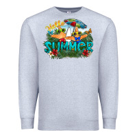 Heather Grey hello summer Premium Sweatshirt - SublimationCraftShop