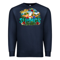 Navy hello summer Premium Sweatshirt - SublimationCraftShop