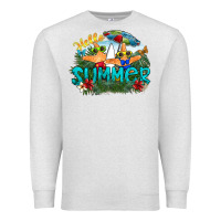 Oatmeal Heather hello summer Premium Sweatshirt - SublimationCraftShop