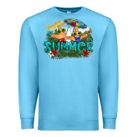 Ocean Blue hello summer Premium Sweatshirt - SublimationCraftShop